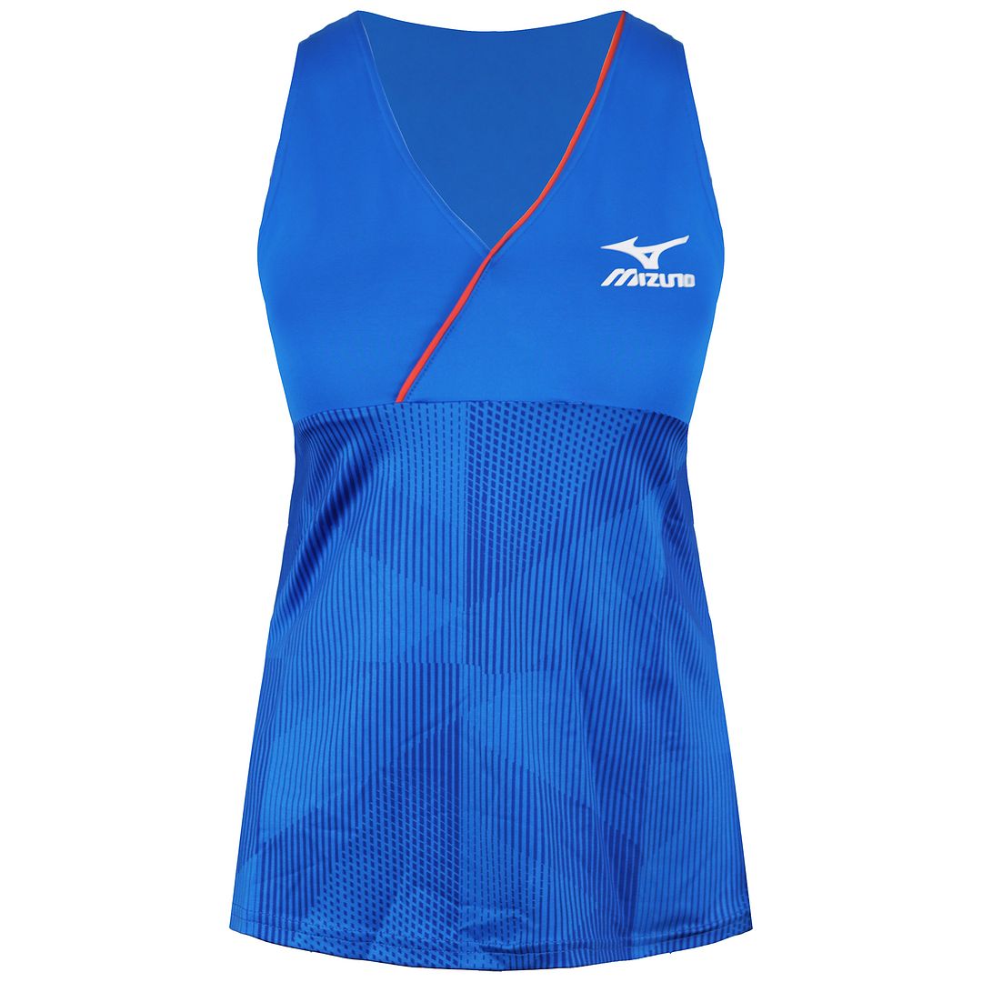 Mizuno Printed Womens Blue Tank Top