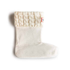 Hunter 6-Stitch Cable Kids White Boot Socks