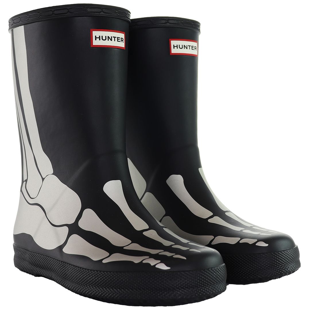 Hunter First Reflective Kids Black Wellington Boots