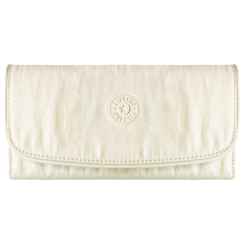 Kipling Money Land Womens Beige Pearl Large Wallet