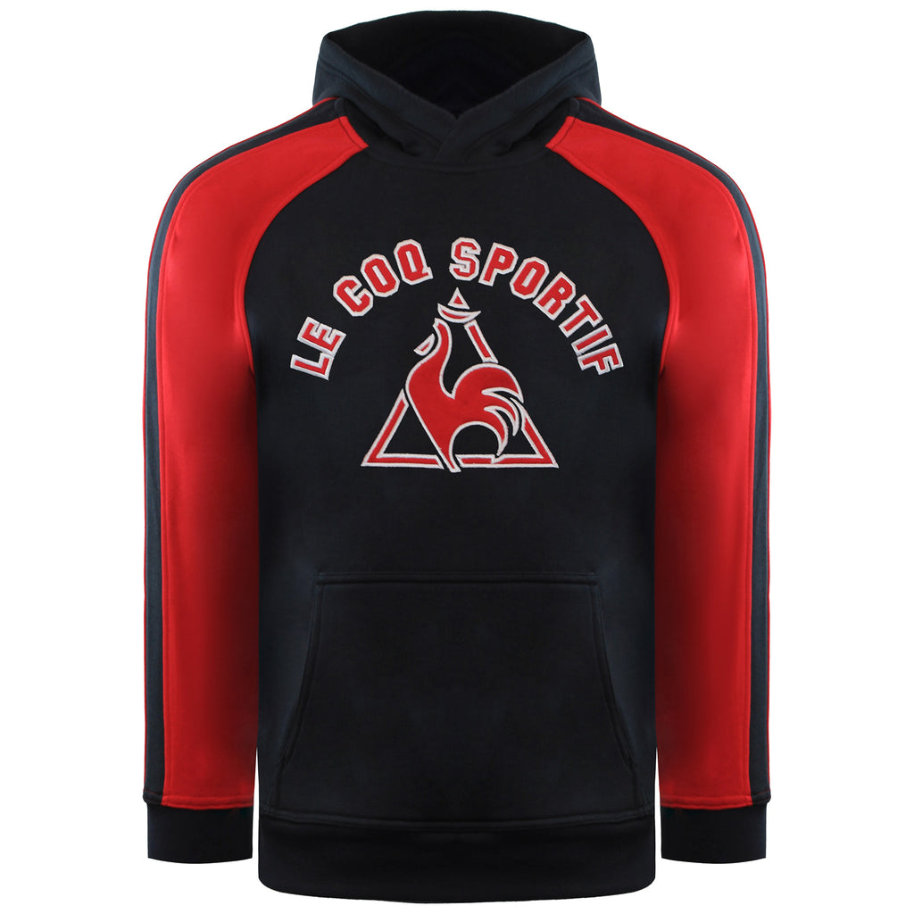 Le Coq Sportif Logo Kids Black/Red Hoodie