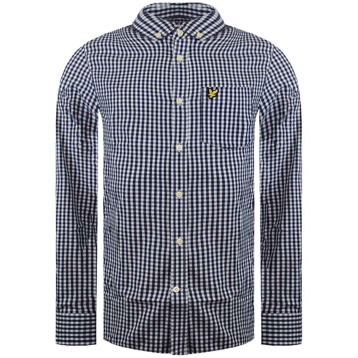 Lyle & Scott Slim Fit Mens Navy/White Gingham Shirt