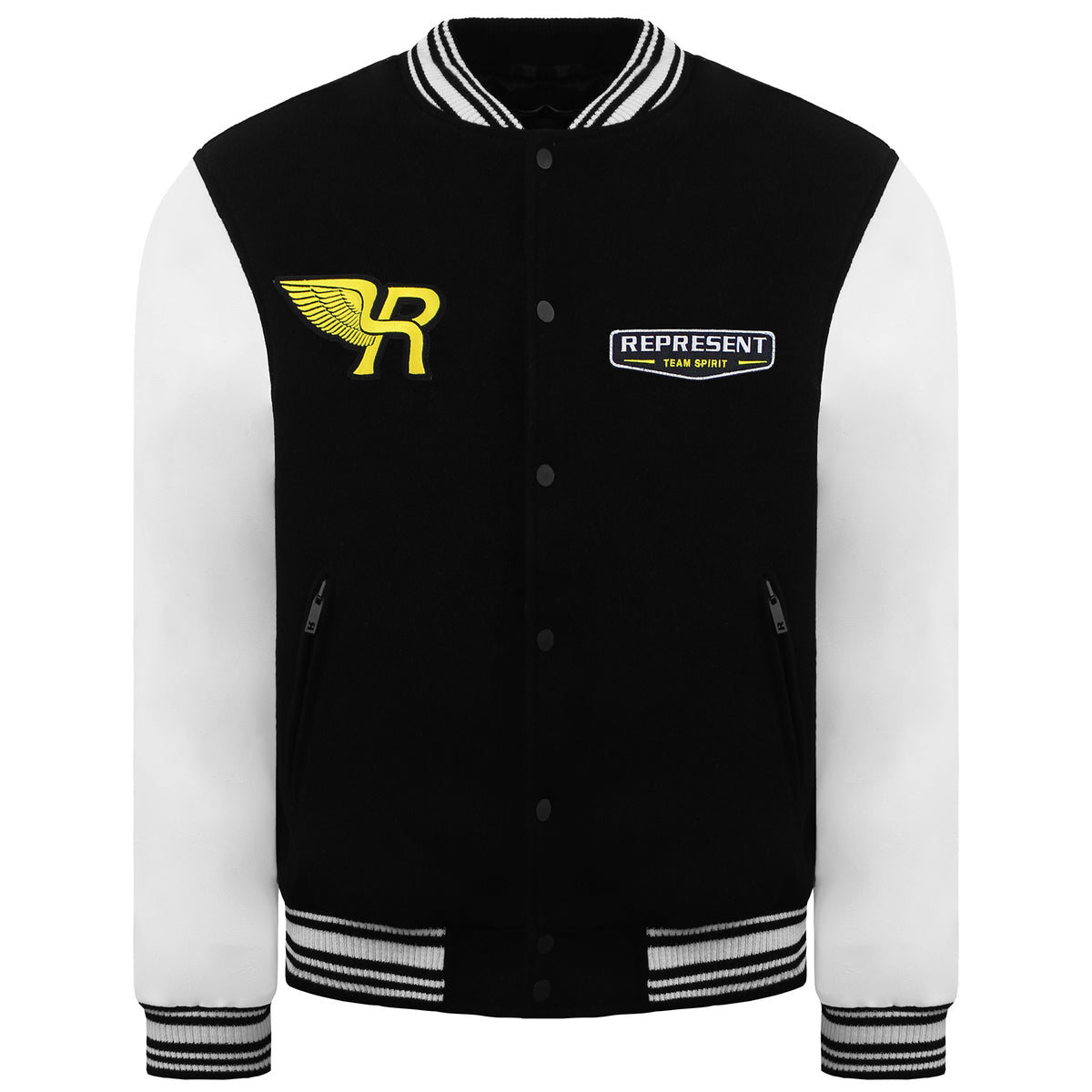 Represent Varsity Mens Black/Beige Jacket