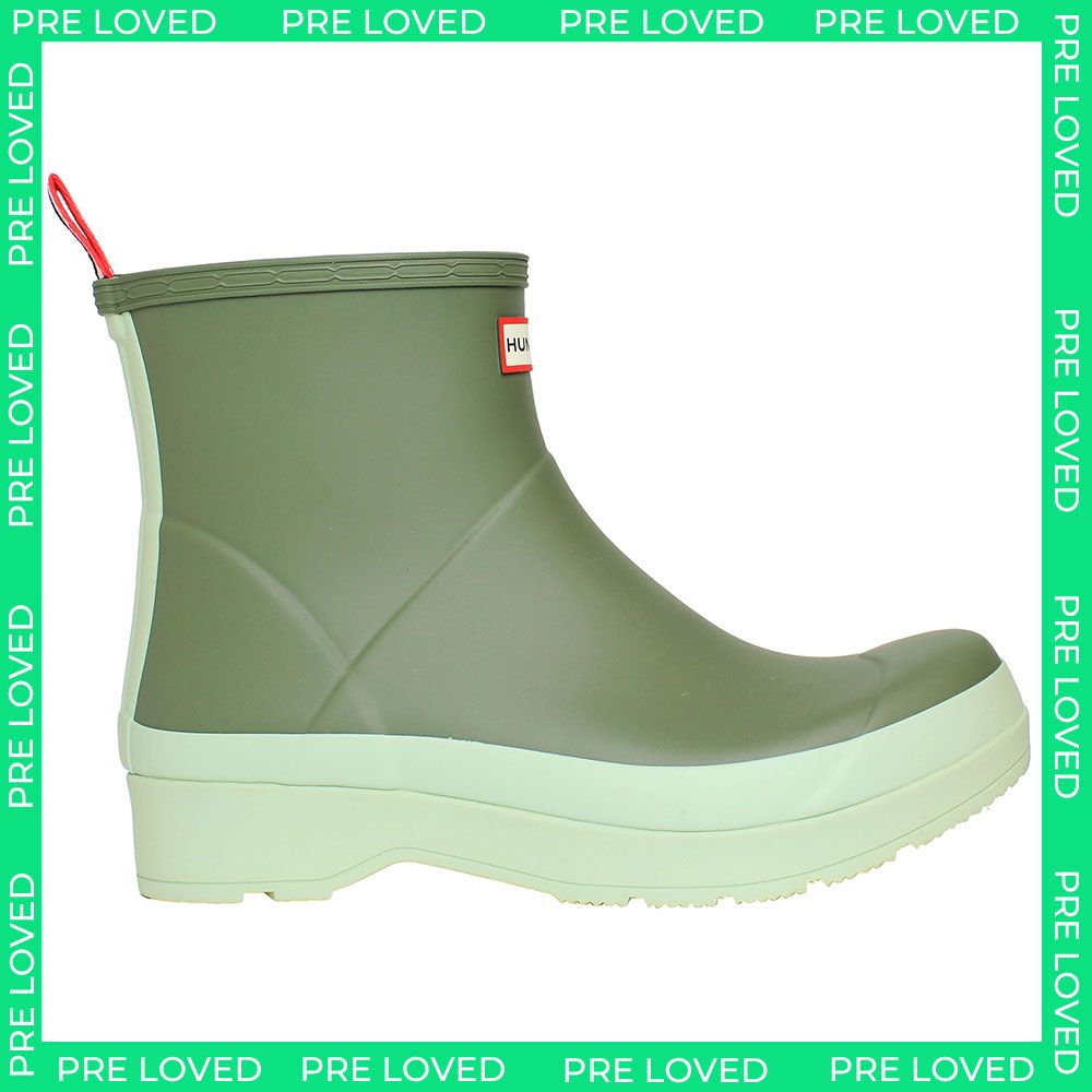 Hunter Play Short Mens Light Green Wellington Boots NO BOX