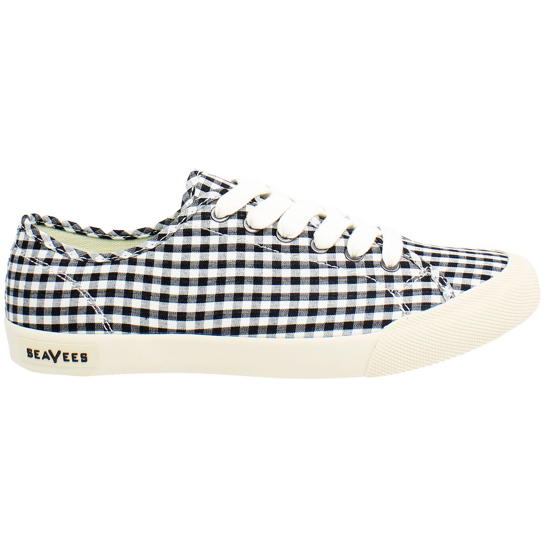 Seavees Monterey Americana Womens Black/White Plimsolls