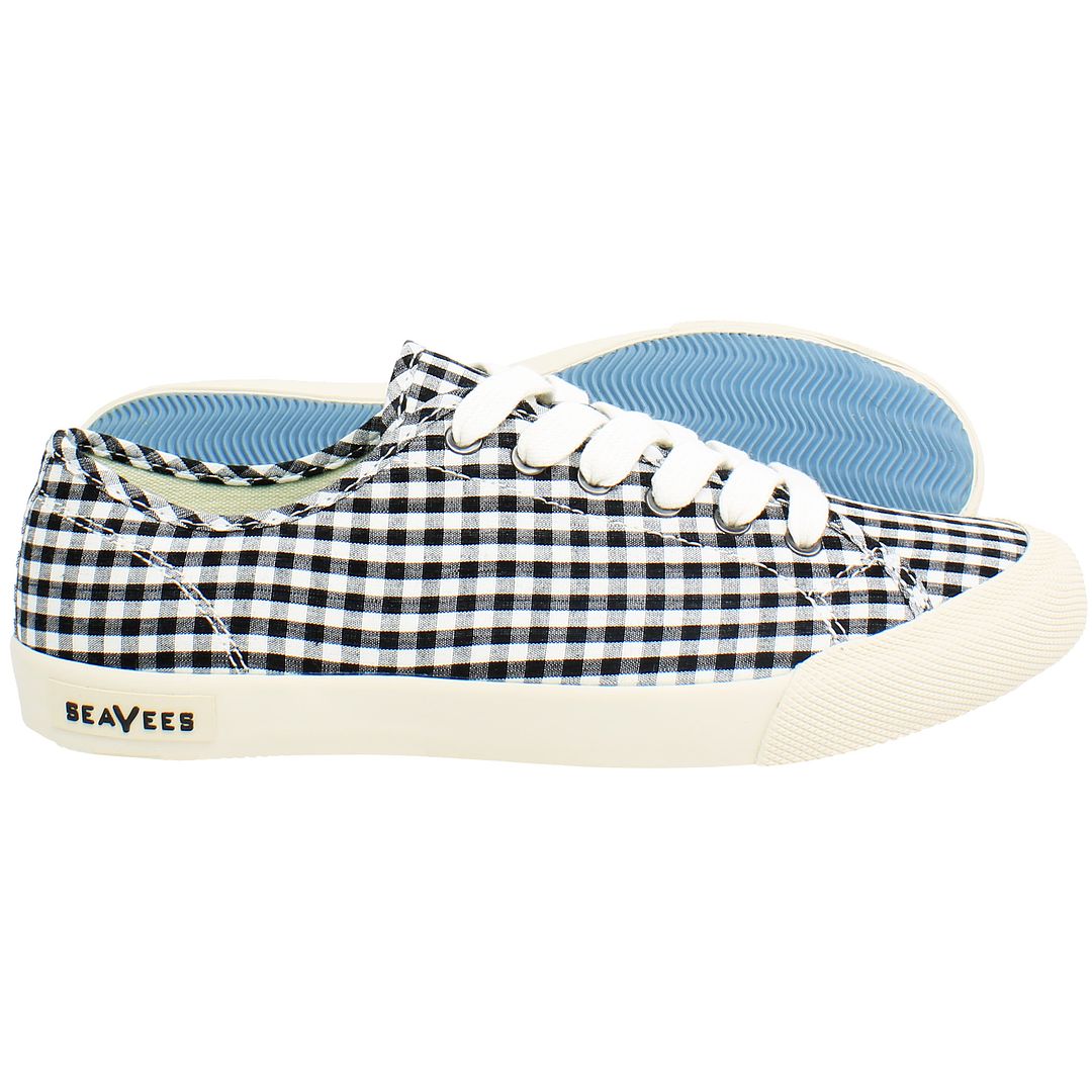 Seavees Monterey Americana Womens Black/White Plimsolls