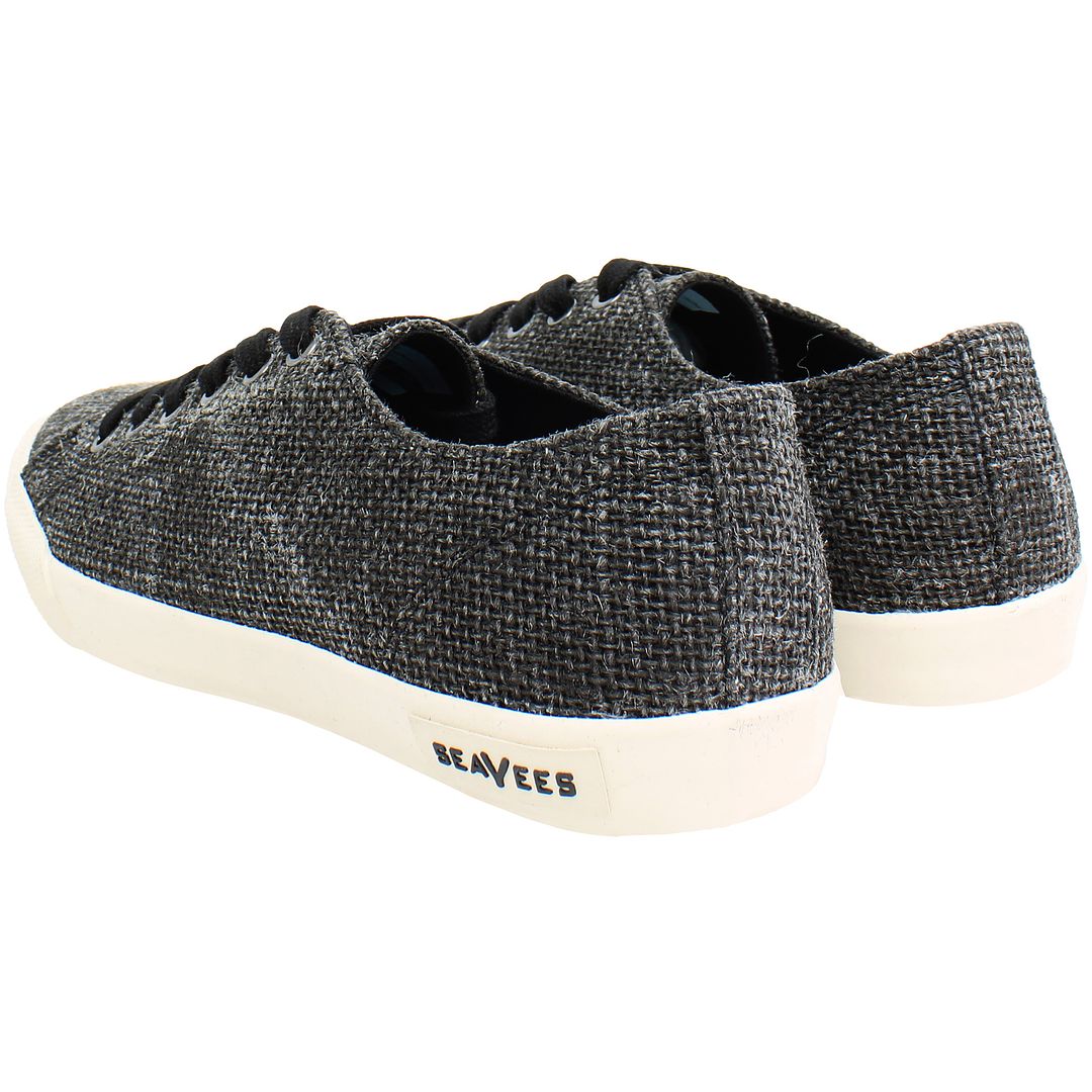 Seavees Monterey Raffia Womens Black Plimsolls