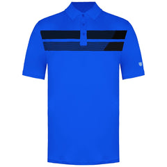 Island Green Asymetric Print Mens Blue Golf Polo Shirt