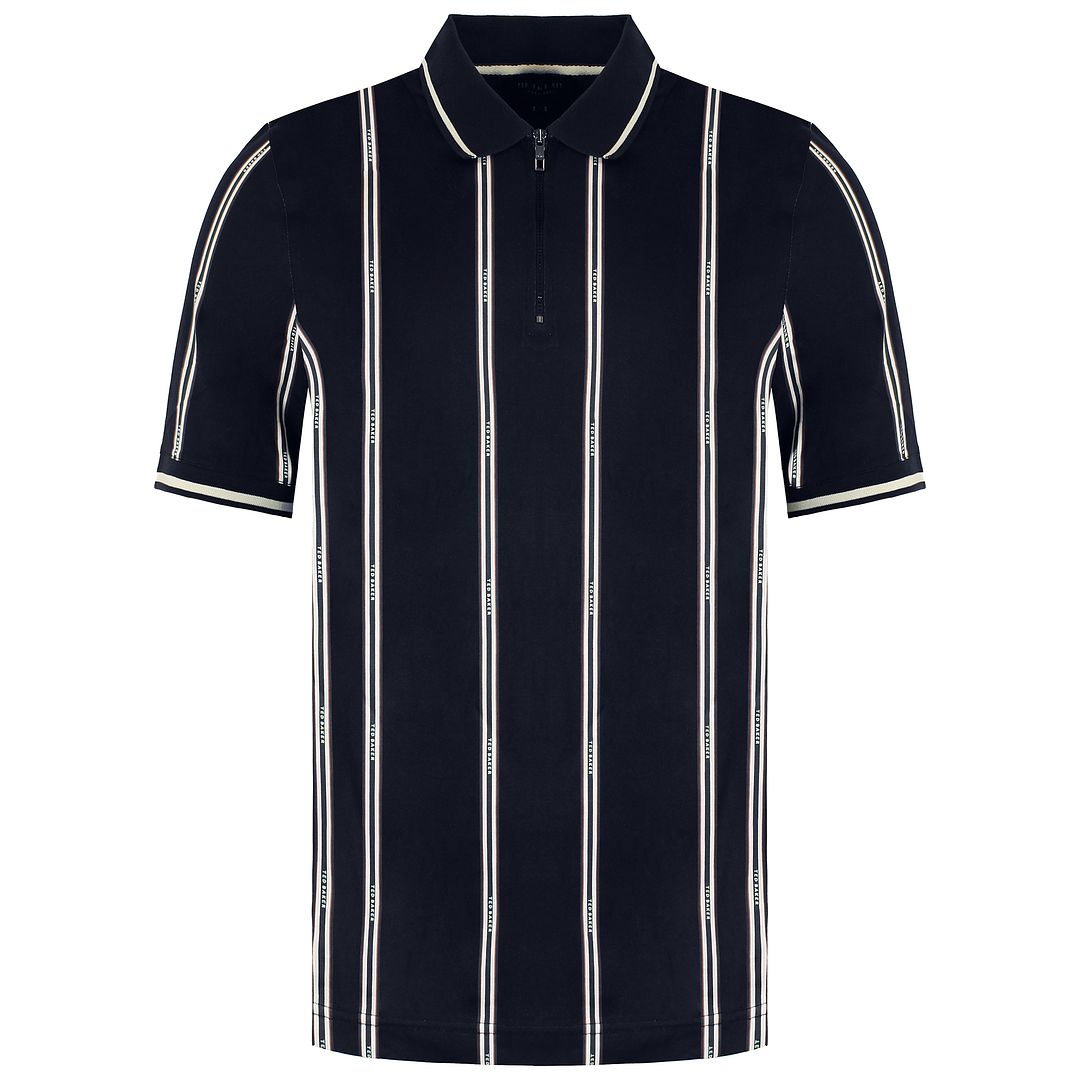 Ted Baker Sisons Mens Navy Striped Polo Shirt