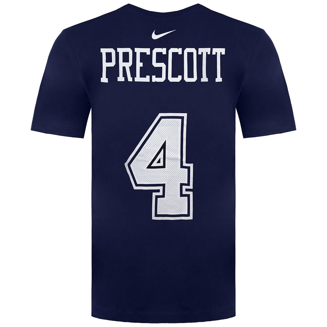 Nike NFL Dallas Cowboys 4 Dak Prescott  Mens Navy T-Shirt