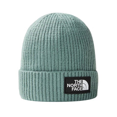The North Face Logo Box Cuffed Green Beanie