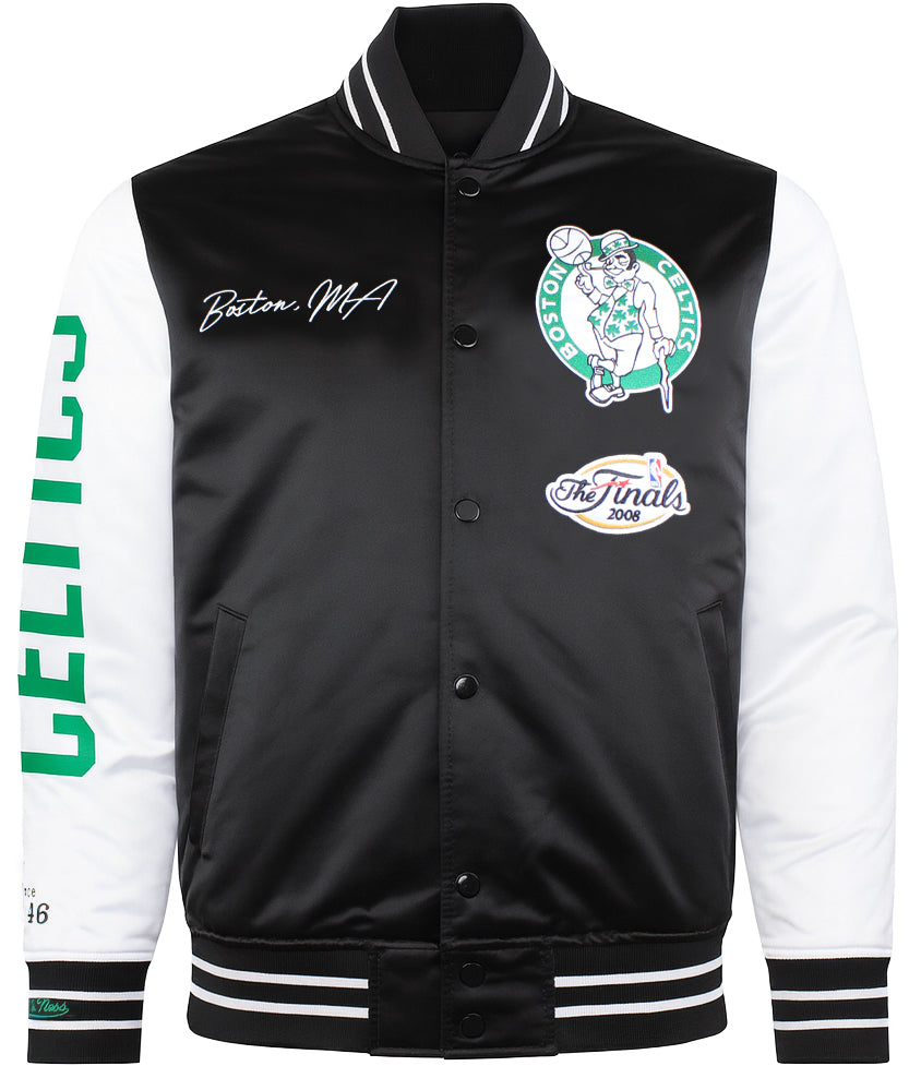 Mitchell & Ness NBA Boston Celtics Mens Satin Bomber Jacket