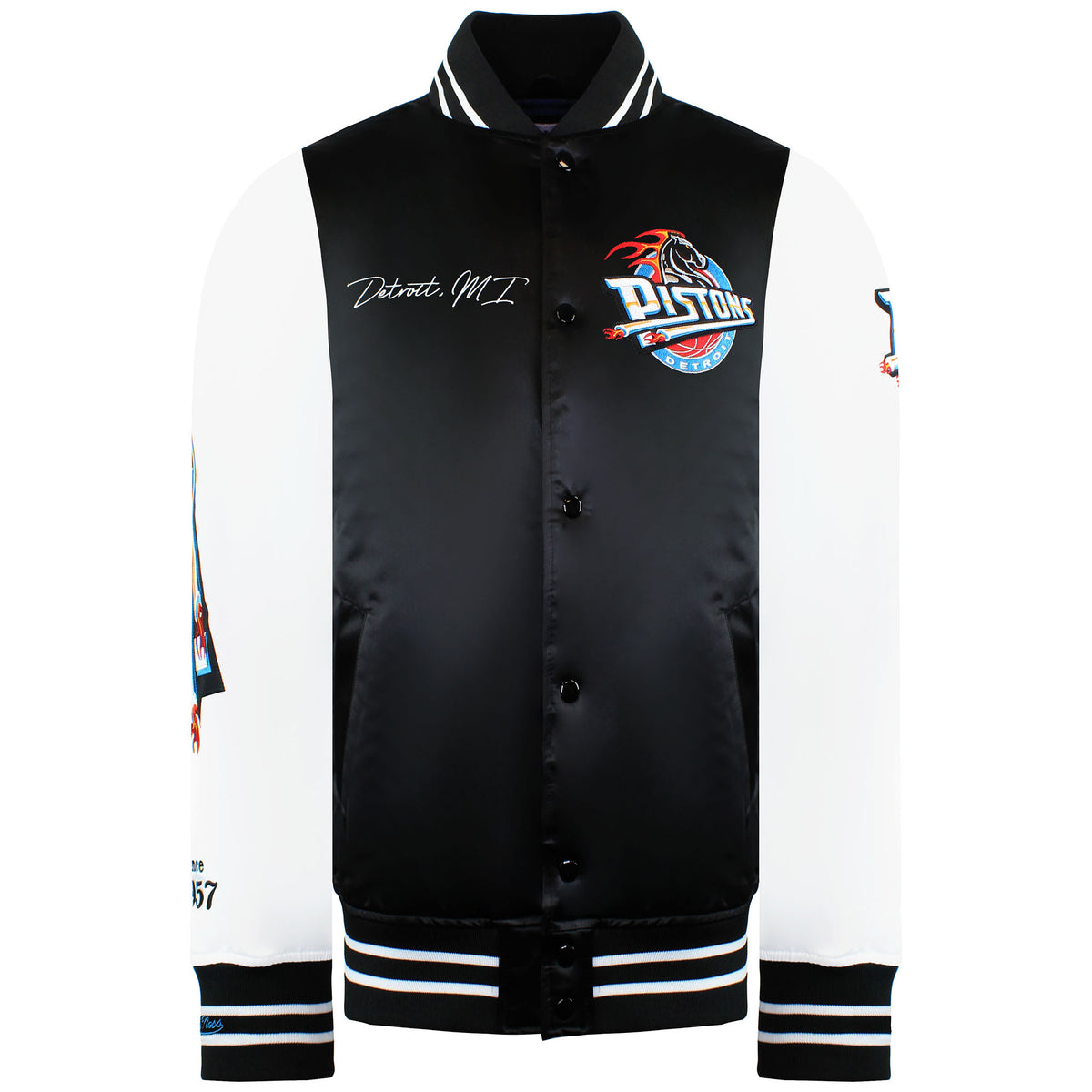 Mitchell & Ness NBA Detroit Pistons Mens Satin Bomber Jacket