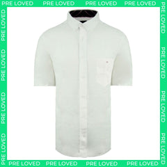 Eden Park Paris Linen Mens White Oxford Shirt - Marks