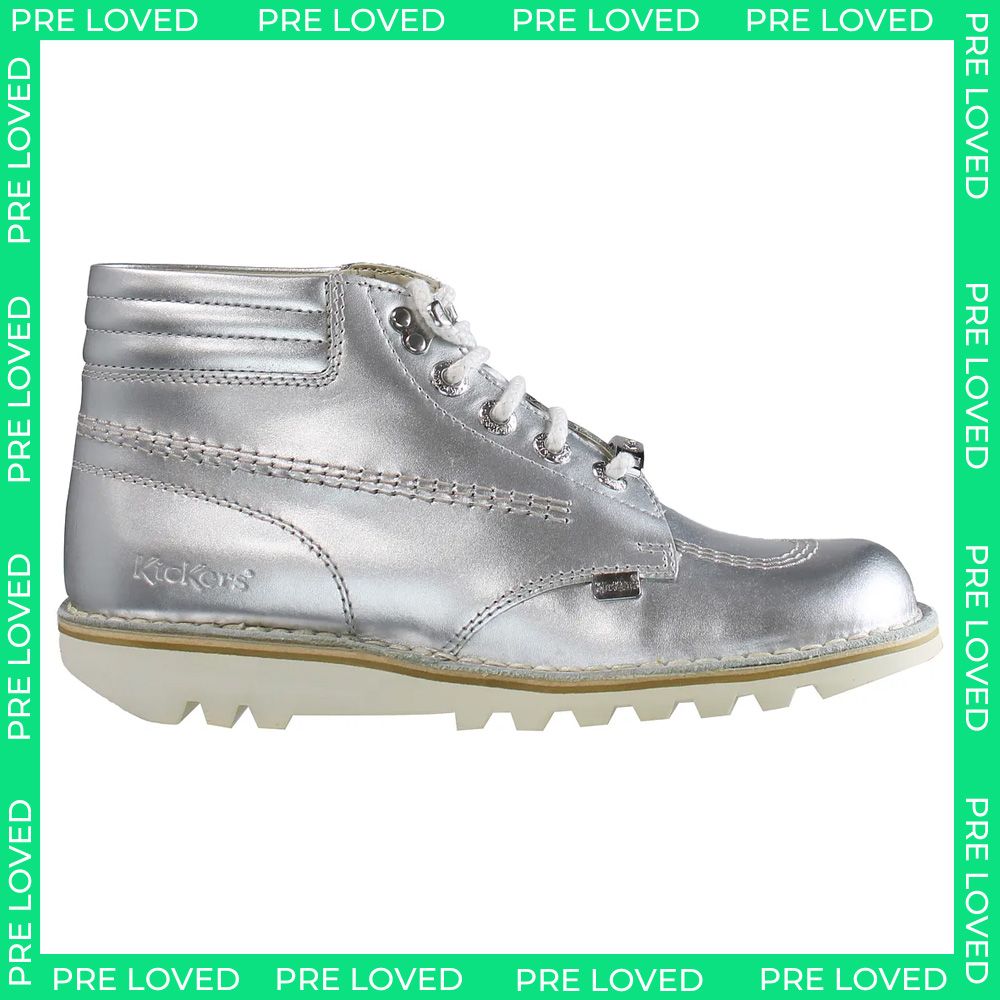 Kickers Throwback Ankle Womens Silver Boots NO BOX