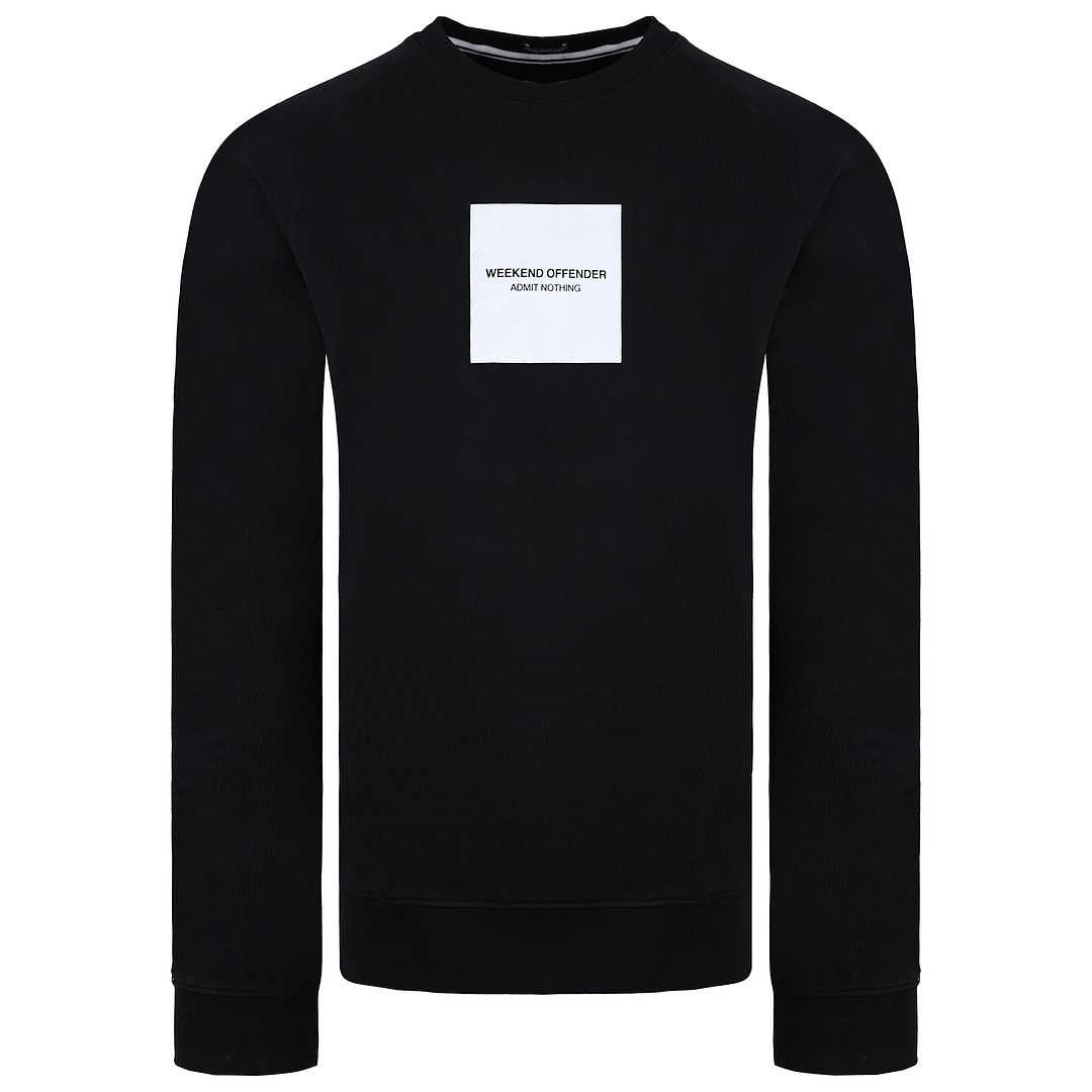 Weekend Offender Woan Reflective Mens Black Sweater