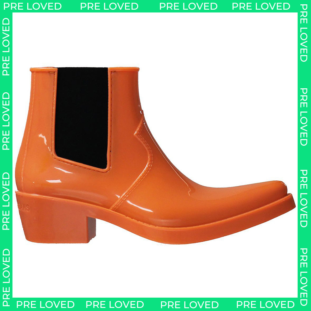 Calvin Klein Carol Rubber Womens Orange Wellington Boots NO BOX