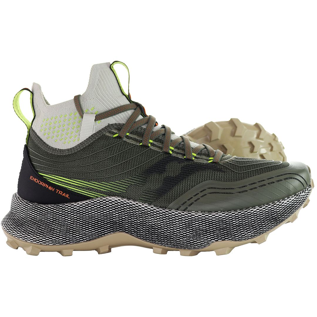 Saucony Endorphin Trial Mid Runshield Mens Green Trainers