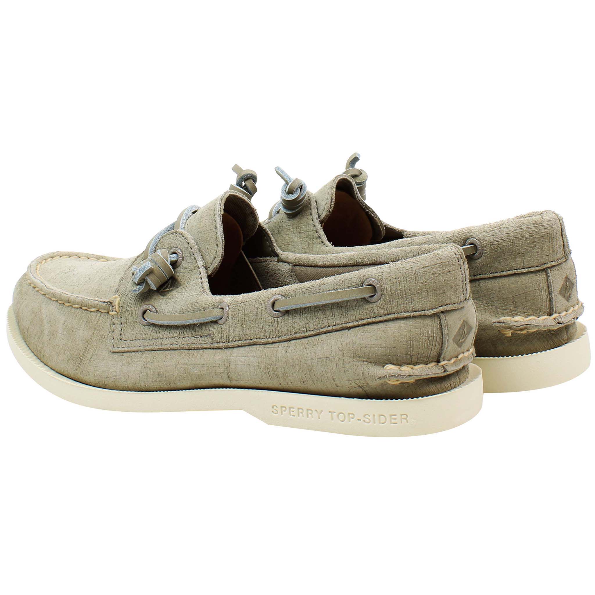 Sperry A/O 2-Eye Plushwave Womens Taupe Boat Shoes