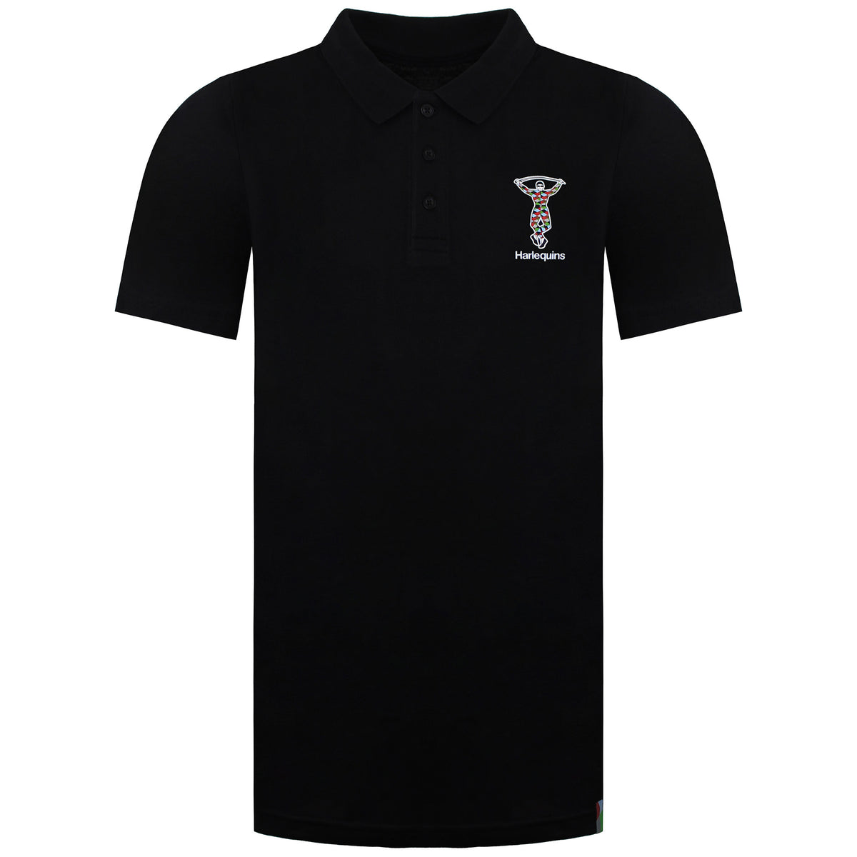 Castore Harlequins Mono Core Mens Black Rugby Polo Shirt