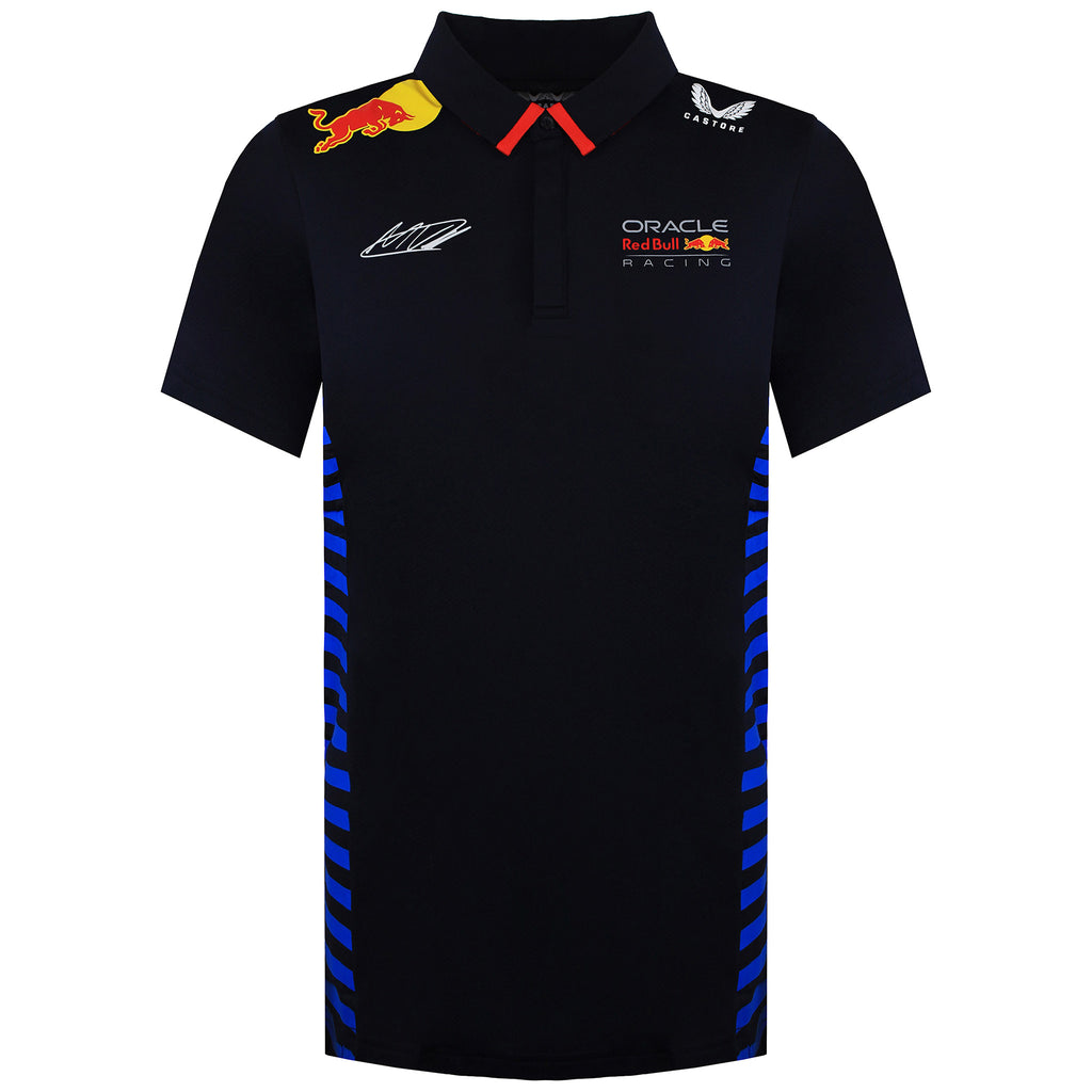 Red Bull Racing F1 2024 Max Verstappen Team Mens Navy Polo Shirt