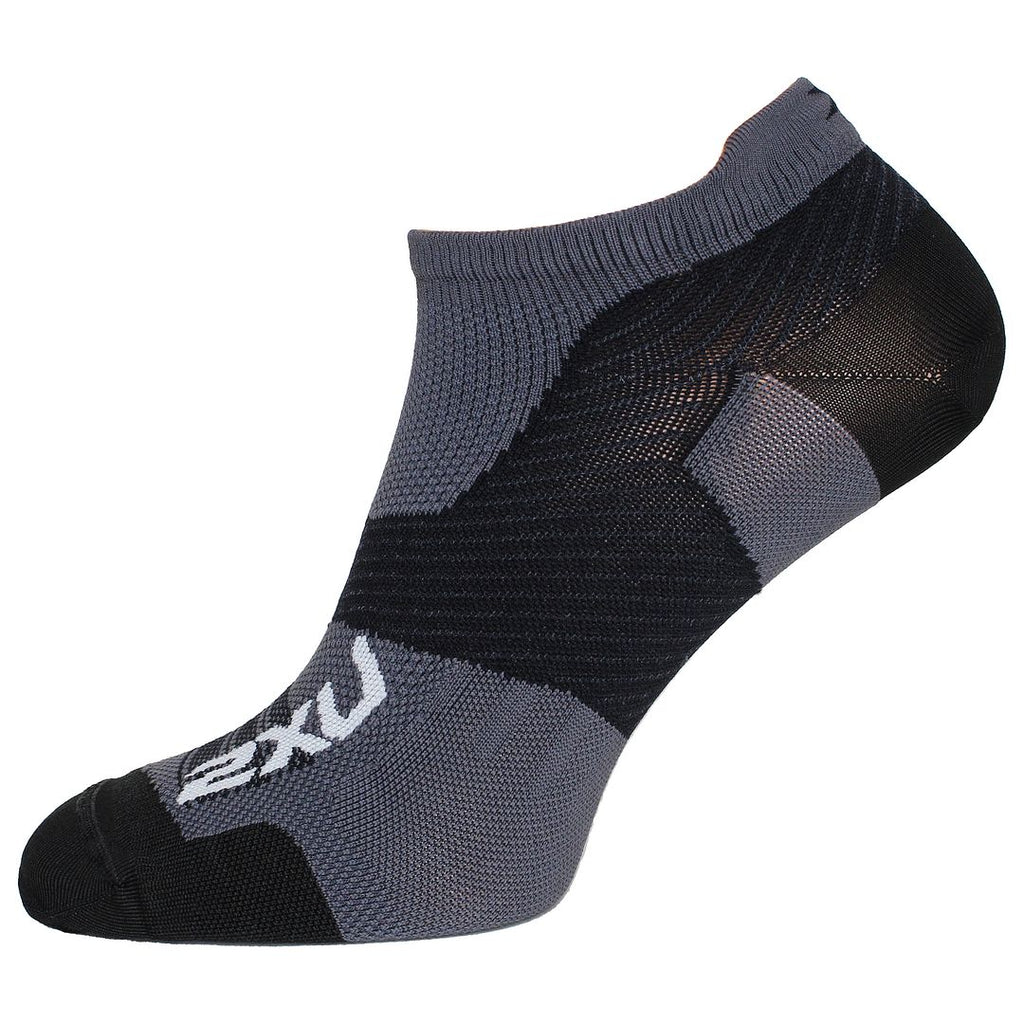 2XU Ultralight Mens Titanium/Black No Show Socks