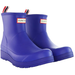 Hunter Play Short Womens Blue Wellies Boots