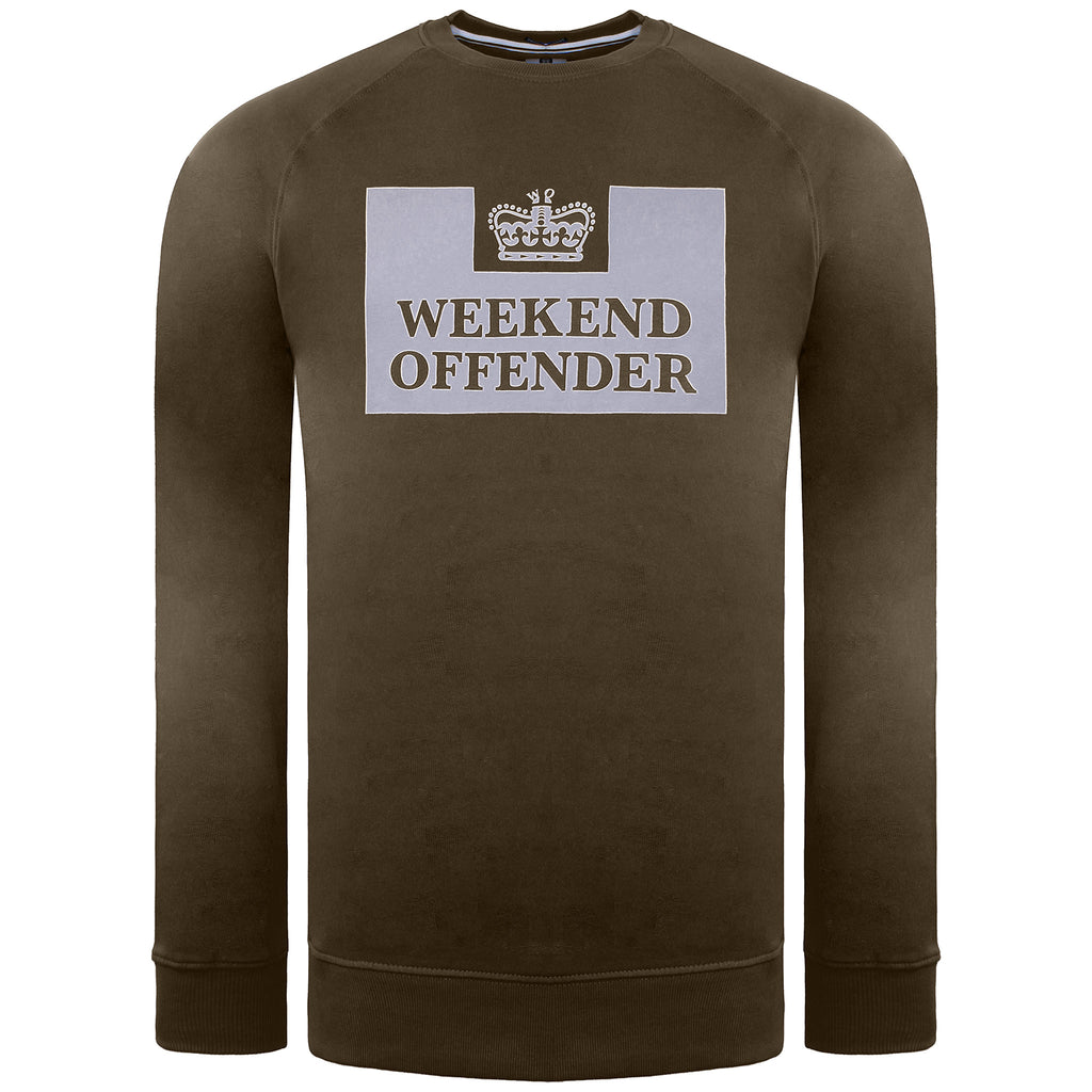 Weekend Offender Skylar Mens Dark Khaki Sweater