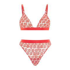 Nicce Bra + Thong - White/Red