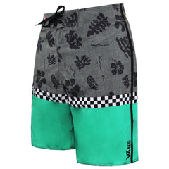 Vans Off The Wall Stretch Waist Grey/Teal Mens Printed Shorts V8NCXY