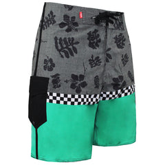 Vans Off The Wall Stretch Waist Grey/Teal Mens Printed Shorts V8NCXY