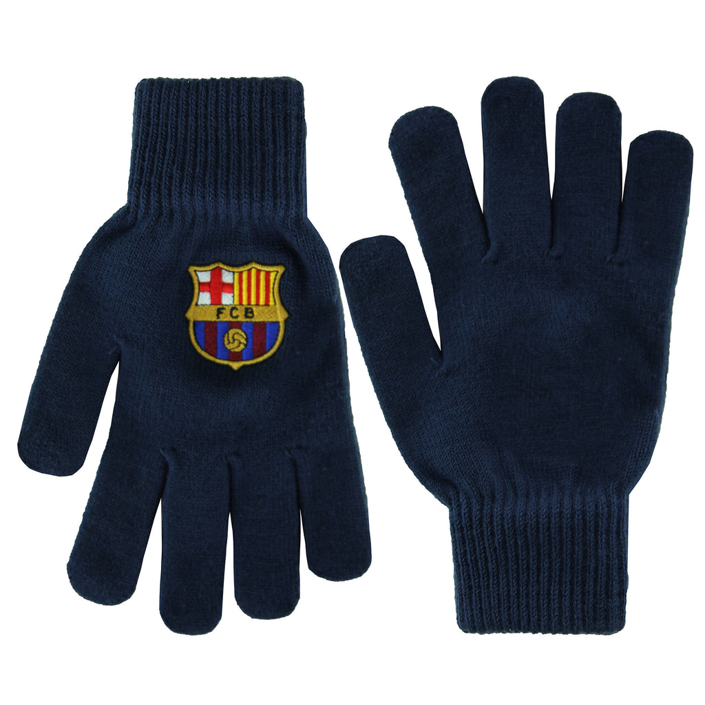 FC Barcelona Logo Core Mens Navy Gloves