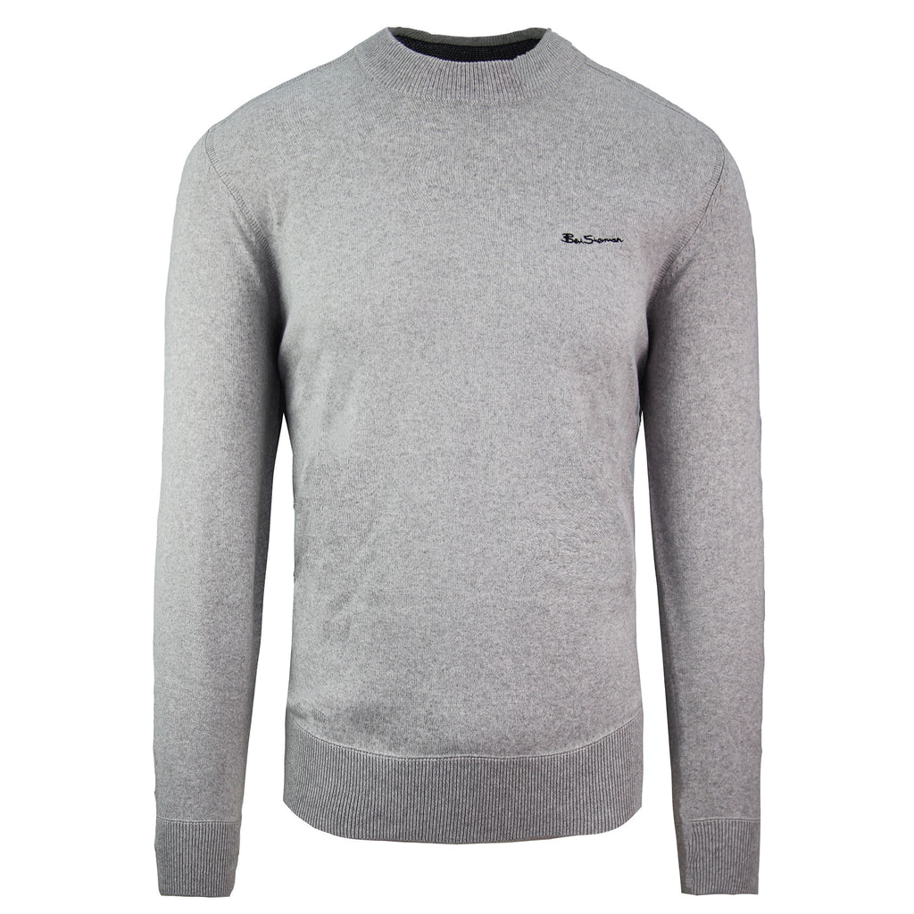 Ben Sherman Logo Mens Light Grey Sweater