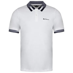 Ben Sherman Collar Interest Mens White Polo Shirt