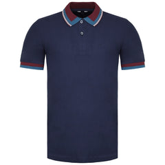 Ben Sherman Stripe Collar Mens Navy Polo Shirt