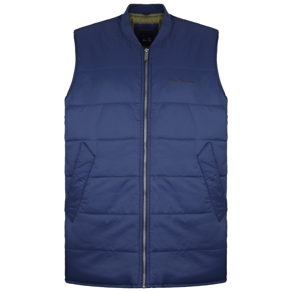 Ben Sherman Quilted Mens Navy Gilet