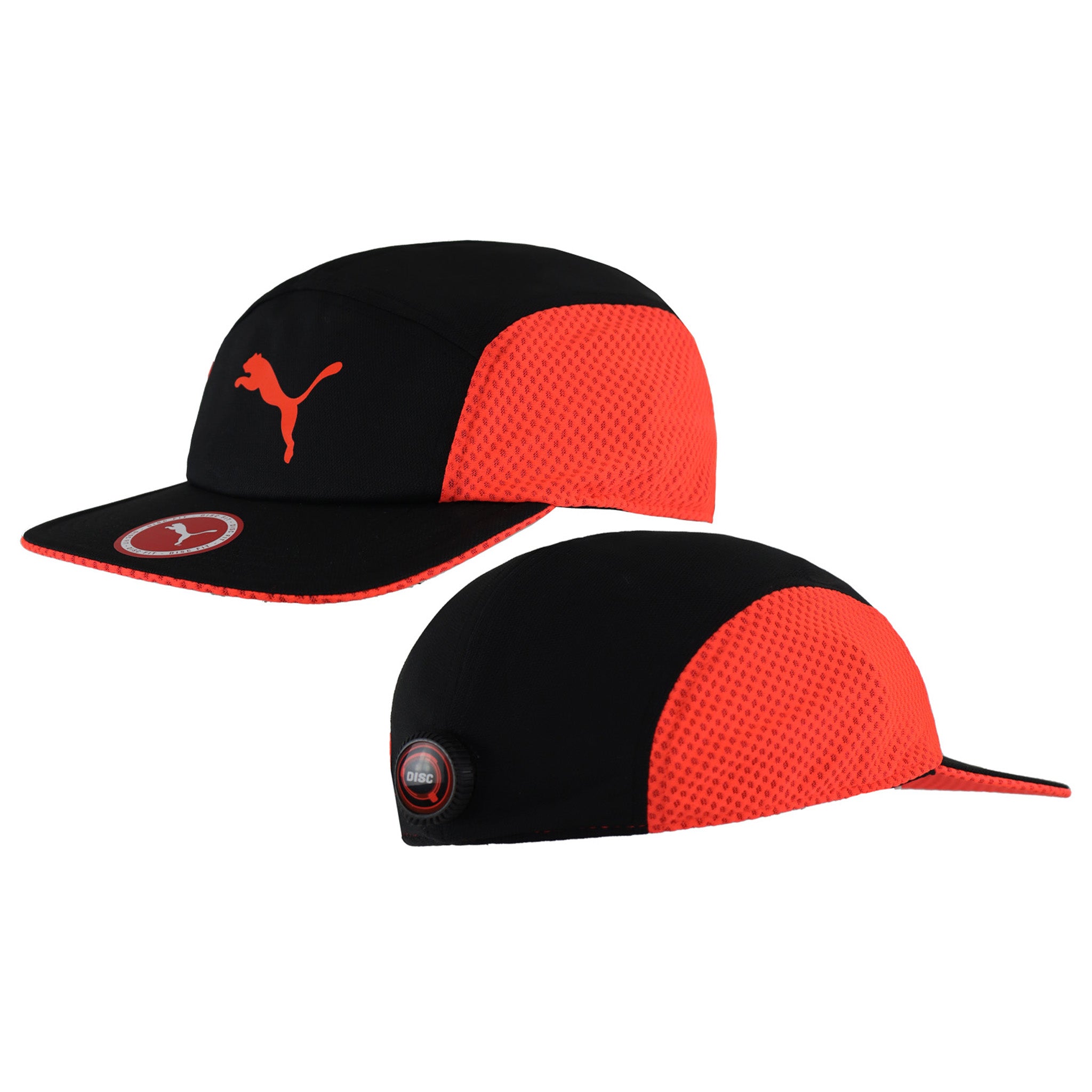 Puma Logo Mens Black/Orange Runner Cap