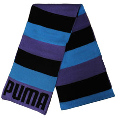 Puma Unisex Black Purple Blue Knit Scarf