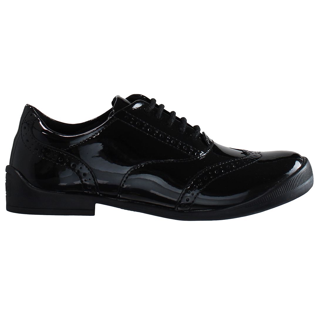 Kickers Bridie Brogue Kids Black Shoes