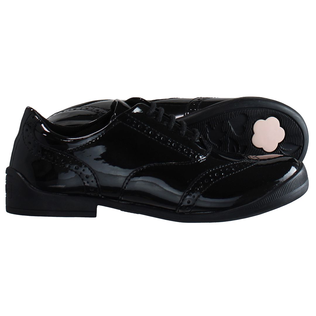 Kickers Bridie Brogue Kids Black Shoes