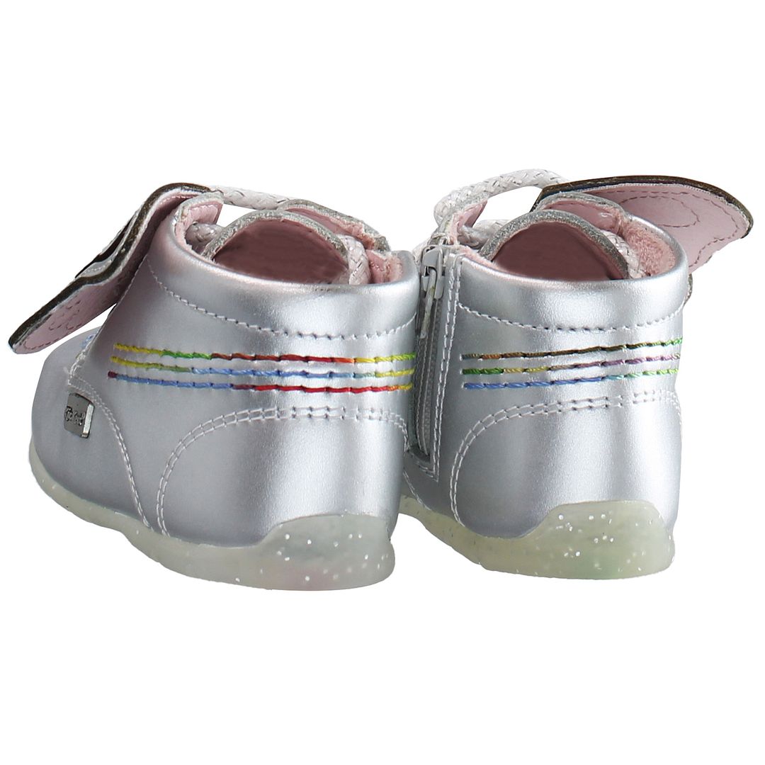 Kickers Hi Faires Kids Silver Boots