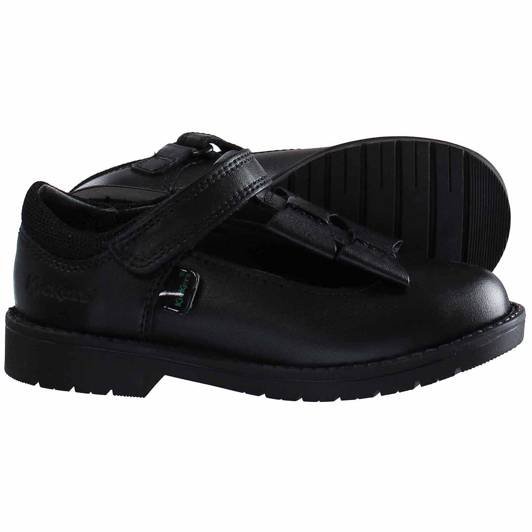 Kickers Lachly Bow Kids Black Shoes