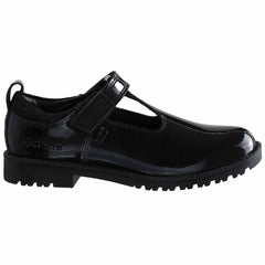 Kickers Lachly T-Bar Kids Black Shoes