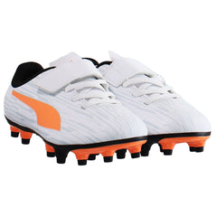 Puma Rapido III FG/AG V Kids White Football Boots