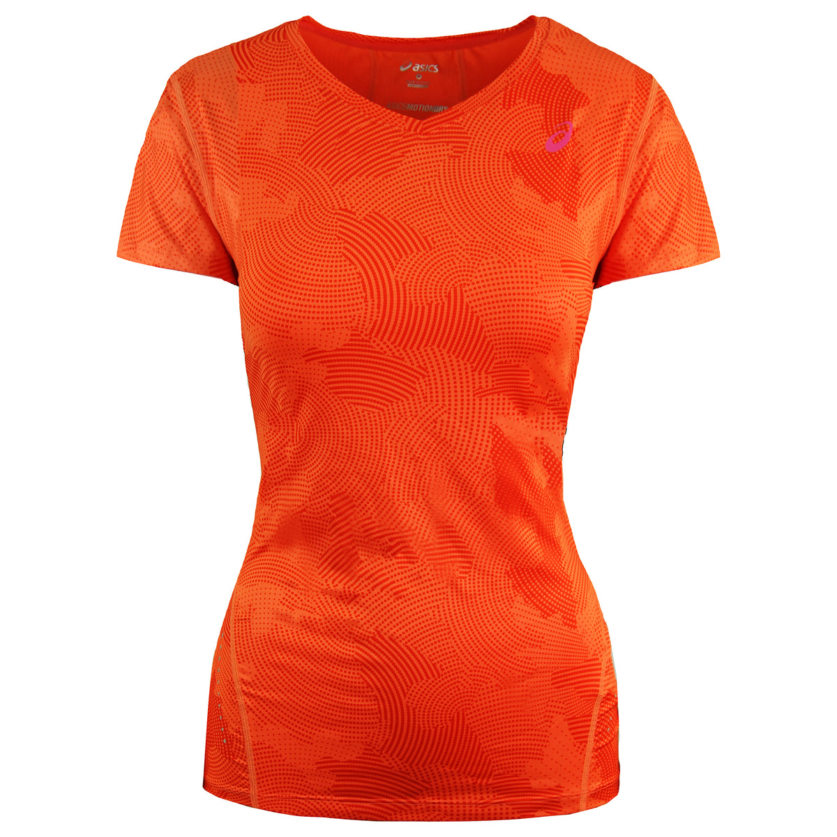 Asics Motion Dry Womens Orange Running Top