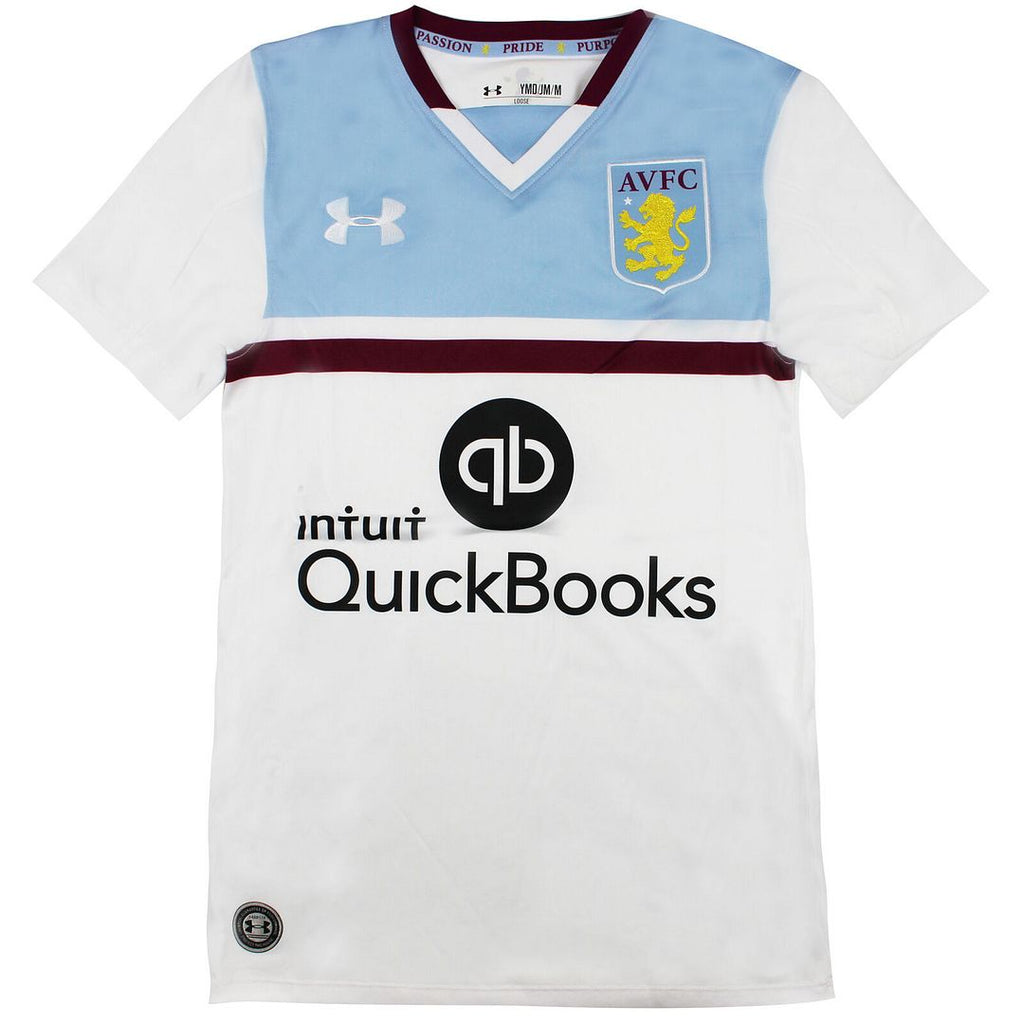 Under Armour Aston Villa FC Short Sleeve Kids White Football Top