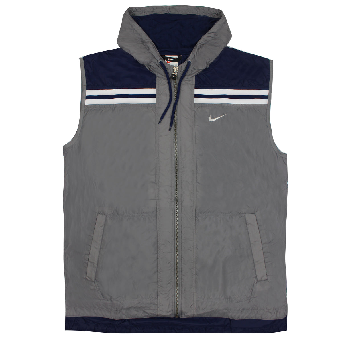 Nike Retro Sleeveless Hooded Grey Windbreaker - Mens