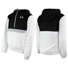 Under Armour Loose Long Sleeve 1/2 Zip Kids White Hooded Windbreaker