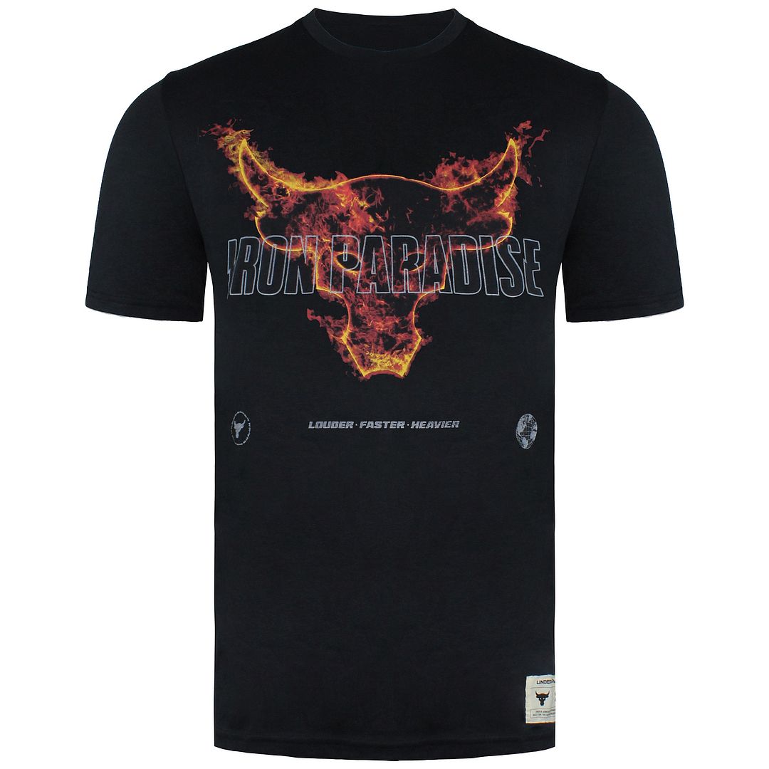 Under Armour x Project Rock Fire Mens Black T-Shirt