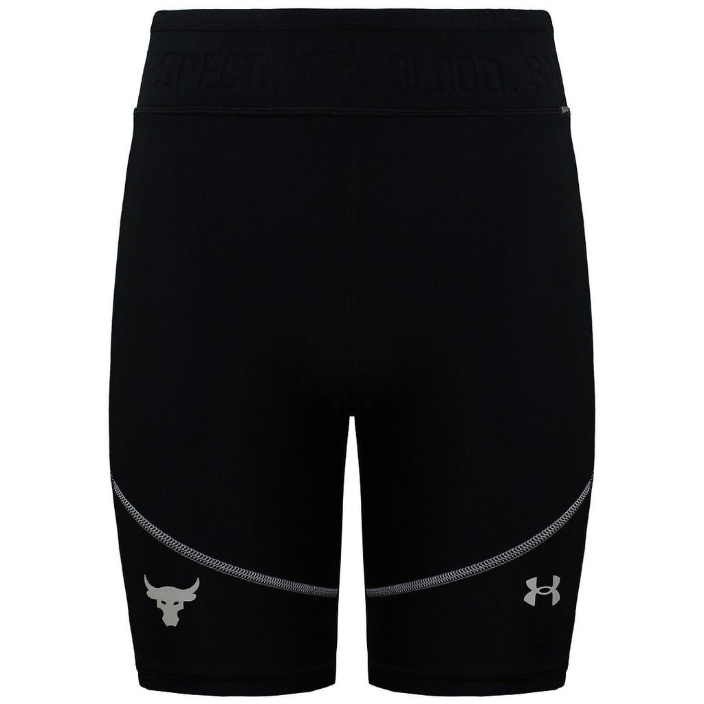 Under Armour Project Rock HeatGear Womens Black/Beige Bike Shorts